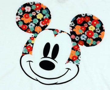 Disney Myszka Mickey Miki Koszulka damska T-shirt r. M krótka kwiaty