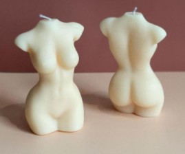 Силиконовая форма для женского тела, свеча, наклоненная вперед