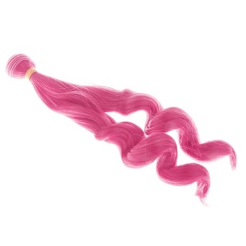 25cm DIY Curly Hair Wigs for 1/3 1/4 1/6 BJD Pink