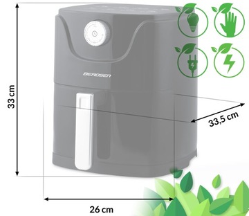 FRYTKOWNICA BEZTŁUSZCZOWA FRYTOWNICA AIR FRYER MOCNA BERDSEN