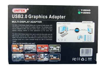 КОНВЕРТЕР USB в HDMI DVI VGA МНОГОДИСПЛЕЙ UNITEK