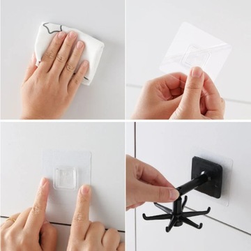 WIESZAK SAMOPRZYLEPNY HACZYK OBROTOWY UCHWYT NA PRZYBORY ORGANIZER 360°