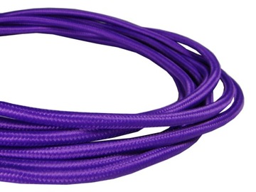Przewód w oplocie fioletowy kabel kolorowy lampa