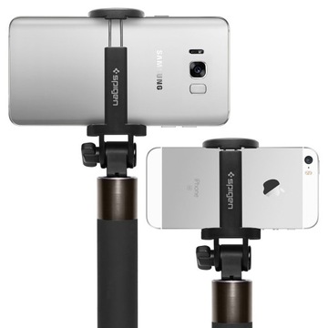 Uchwyt selfie stick z kablem USB Spigen czarny