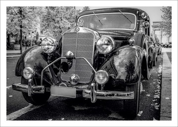 Plakat retro stare samochody oldtimer 100 x 70