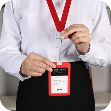 Etui Na Identyfikator Holder Na Kartę Na Smyczy Do Firmy POMARAŃCZOWY