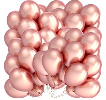 Balony Metaliczne Rose Gold Ślub Party Duże 50 sztuk