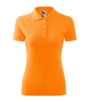 KOSZULKA polo DAMSKA PIQUE MALFINI 210 T-SHIRT mandarynkowa S