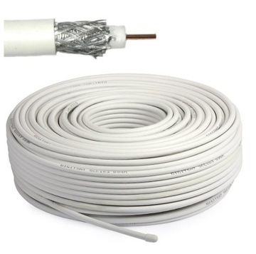 KABEL PRZEWÓD KONCENTRYCZNY ANTENOWY RG6U CU 10m