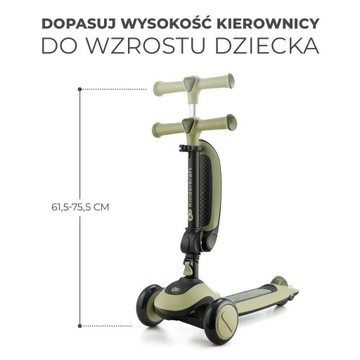 KINDERKRAFT 2w1 HALLEY rowerek hulajnoga LED Green