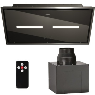 OKAP WYSPOWY SUFITOWY 100 cm MAAN Prime 2 CZARNY turbina zewnętrzna 850 LED