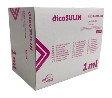 STRZYKAWKI INSULINOWE dicoSULIN U-100 (0,4x13mm)