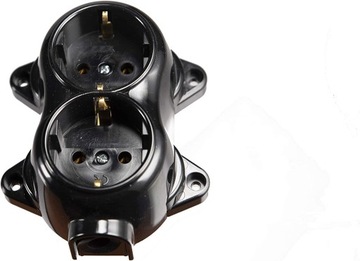 Natynkowe 2-drone gniazdo Schuko w stylu vintage,