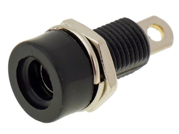 Gniazdo banan 4mm czarne K214 10A 60VDC