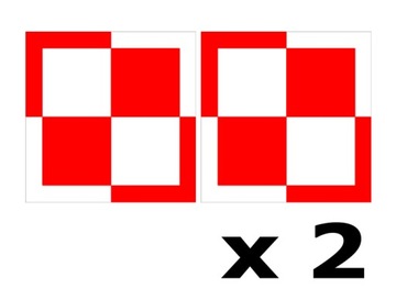 Naklejka Polska szachownica Flaga 8 cm - 2 szt