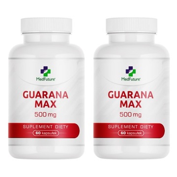 Guarana MAX 500 mg pobudzenie energia 120 kapsułek
