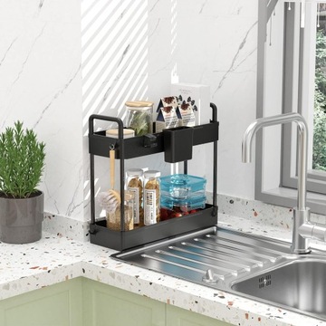 ОРГАНАЙЗЕР 2-ЯРУСНАЯ ПОЛКА КОРЗИНА ПОЛКИ ПОД МАКОВИНОЙ И РАКОВИНОЙ