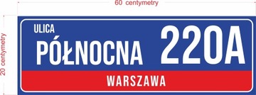 Tabliczka na BRAMĘ tablica na furtkę ADRESOWA Numer DOMU 60x20 cm PCV