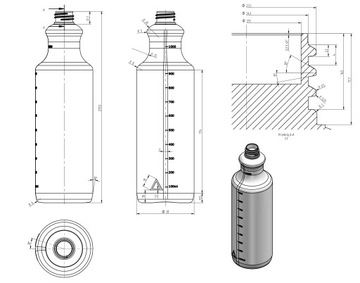 BUTELKA ZE SPRYSKIWACZEM 1L ATOMIZER PUSTA BUTELKA ROZPYLACZ