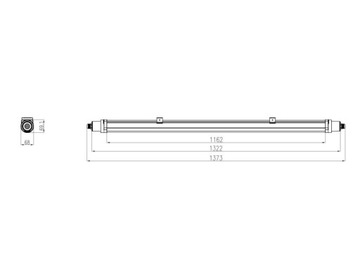 Lampa hermetyczna LED 40W 120cm 4000K IK10 IP66 na magazyn hale pod wiatę