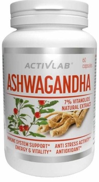 ASHWAGANDHA 60K ASZWAGANDA UMYSŁ PAMIĘĆ STRES