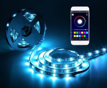 СВЕТОДИОДНАЯ ЛЕНТА BLUETOOTH ДИСТАНЦИОННАЯ 5050 RGB БЕЛАЯ 230В 10М