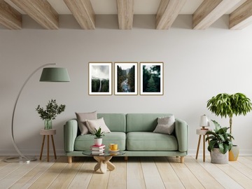 НАБОР ПОСТЕРОВ А4 ГОРЫ РЕКА ЛЕС ТРОН ЛИСТ ПАПОРОТНИК