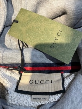 GUCCI luksusowa włoska bluza z kapturem GREY NOWOŚĆ roz M