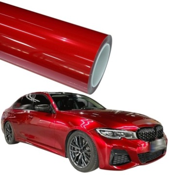 Fólie Červená Metallic Lesk 200 cm x 152 cm Červená Automobilová Dýha
