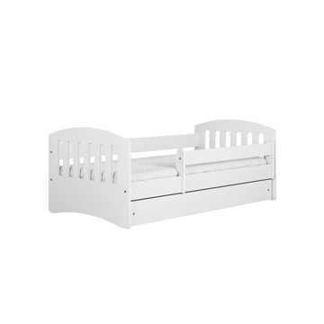 Łóżko dziecięce CLASSIC1 160x80 białe pianka kokos KCT
