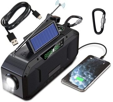 RADIO SOLARNE FM KORBA LATARKA POWER BANK USB SOS