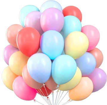 ZESTAW 100 szt BALONY KOLOROWE BALON LATEKSOWY 25 cm MIX KOLORÓW pastelowe