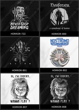 koszulka z nadrukiem vintage super prezent halloween horror różneWZORY