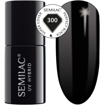 300 SEMILAC LAKIER HYBRYDOWY PERFECT BLACK 7ML