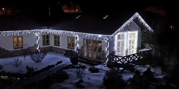 LAMPKI SOPLE ZEWNĘTRZNE OGRODOWE FLASH KURTYNA ŚWIETLNA 300 LED 12M IP44