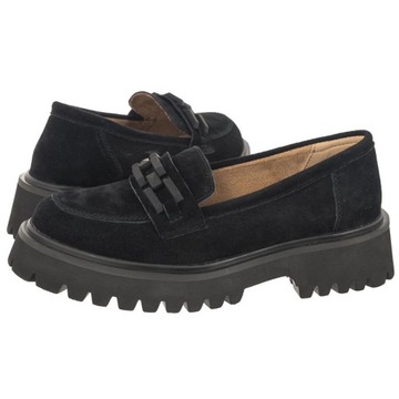 Buty Mokasyny Zamszowe Damskie Filippo Czarne DP4792/23