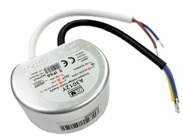 Zasilacz LED 30W 12V 2,5A puszkowy do puszki herme