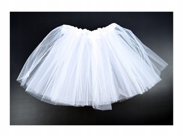 BIAŁA SPÓDNICZKA TIULOWA TUTU 30CM DLA DZIECI NA WYSTĘP TEATRZYK BAL