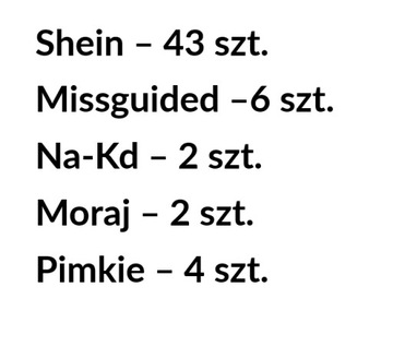 SHEIN NOWE 57 szt. zestaw PAKA ubrań S M L XL MIX 10,6 kg