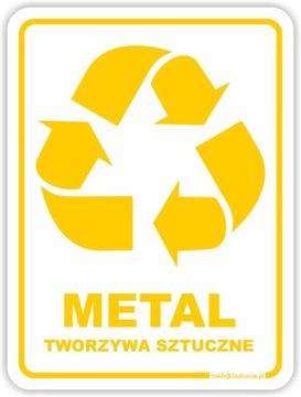 NAKLEJKA na kosz METAL I TWORZYWA SZTUCZNE 20cm
