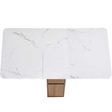 Wyspa kuchenna rozsuwana 110-214cm - krzesło z szufladami i półkami