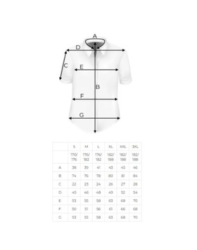 MODELY Koszula Męska Biała Krótki Rękaw Bawełna Slim Rozmiar XL M3