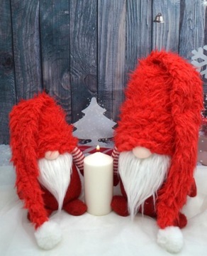 РОЖДЕСТВЕНСКИЙ ОРНАМЕНТ СТОЯЩИЙ ЭЛЬФИНИЯ САНТА В МЕХОВОЙ ШАПКЕ 64,5 СМ