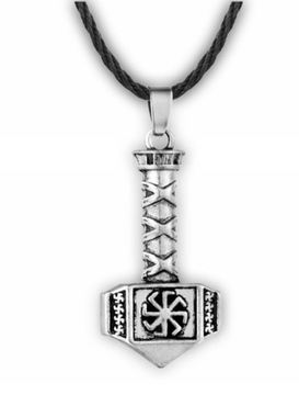 Wisiorek Młot Thora Kołowrót Wiking Srebrny Amulet