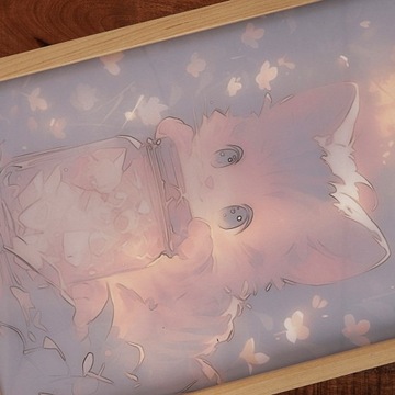 Большая деревянная рама с подсветкой 22x32см