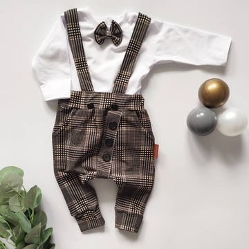 Элегантный комплект, крестильный костюм в клетку, 74 года.