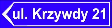 Tabliczka Informacyjna Kierunkowa Adresowa Strzałka Ulica Numer Metalowa