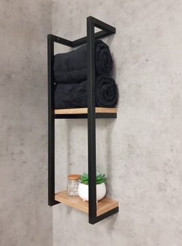 LOFT НАСТЕННАЯ ВЕШАЛКА ДЛЯ ПОЛОТЕНЕЦ С ПОЛКАМИ, дуб
