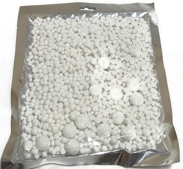 KULKI OZDOBNE BŁYSZCZĄCE BIAŁE OK 100 SZT