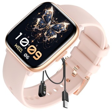SMARTWATCH ZEGAREK DAMSKI POLSKIE MENU ROZMOWY POWIADOMIENIA PULS SPORT